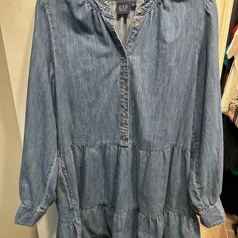 GAP Light Blue Denim dress with Button Accents